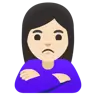 Woman Pouting: Light Skin Tone Emoji 🙎🏻‍♀️ image - Google Noto Color style