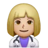 Woman Health Worker: Medium-Light Skin Tone Emoji 👩🏼‍⚕️ image - Samsung style