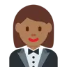 Woman In Tuxedo: Medium-Dark Skin Tone Emoji 🤵🏾‍♀️ image - Twitter / X (Twemoji) style