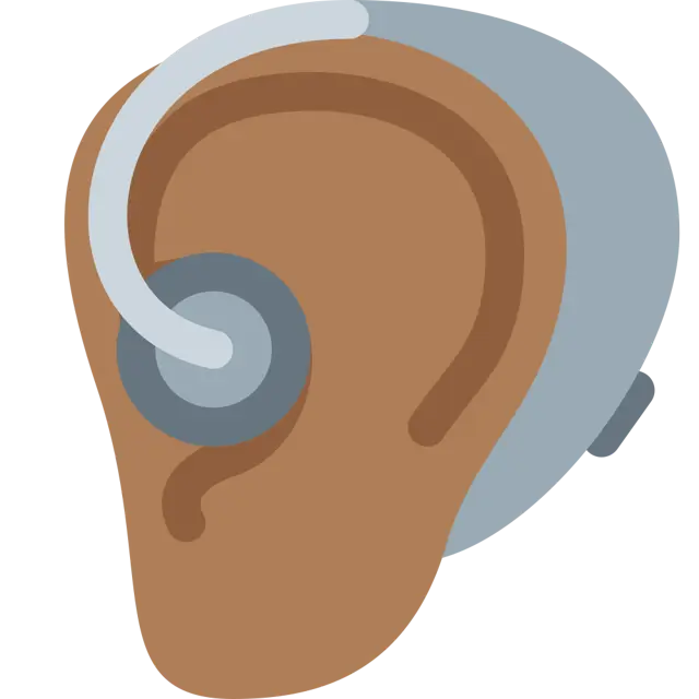 🦻🏾 - Ear With Hearing Aid: Medium-Dark Skin Tone Emoji meaning, copy ...