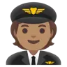 Pilot: Medium Skin Tone Emoji 🧑🏽‍✈️ image - Google Noto Color style