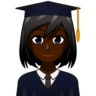 Woman Student: Dark Skin Tone Emoji 👩🏿‍🎓 image - Emojidex style