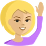 Person Raising Hand: Medium-Light Skin Tone Emoji 🙋🏼 image - Facebook Messenger (2016) style