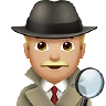Man Detective: Medium-Light Skin Tone Emoji 🕵🏼‍♂️ image - Apple style