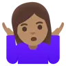 Woman Shrugging: Medium Skin Tone Emoji 🤷🏽‍♀️ image - Google Noto Color style