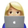 Woman Technologist: Medium-Light Skin Tone Emoji 👩🏼‍💻 image - Apple style