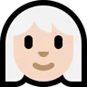Woman: Light Skin Tone, White Hair Emoji 👩🏻‍🦳 image - Microsoft Windows 10 Segoe UI Emoji style