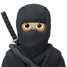 Ninja: Medium-Light Skin Tone Emoji 🥷🏼 image - Apple style