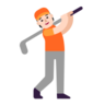 Person Golfing: Light Skin Tone Emoji 🏌🏻 image - Microsoft Classic 2D style