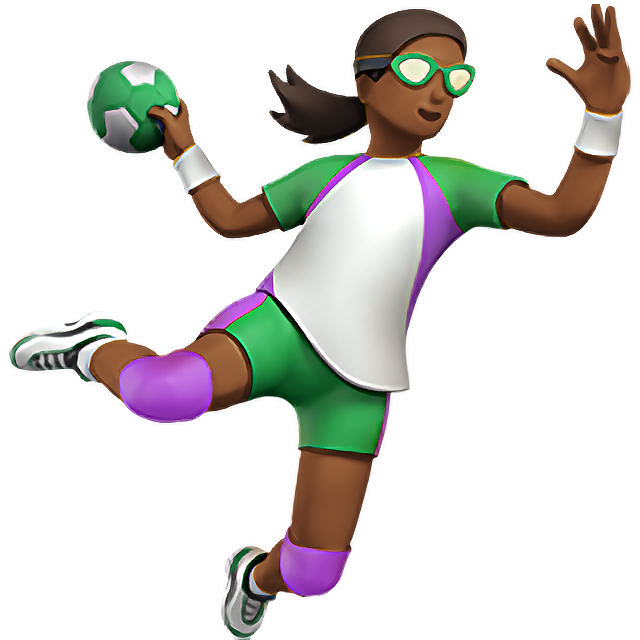 Woman Playing Handball: Medium-Dark Skin Tone