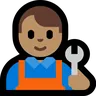 Man Mechanic: Medium Skin Tone Emoji 👨🏽‍🔧 image - Microsoft Windows 10 Segoe UI Emoji style