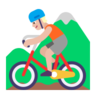 Person Mountain Biking: Medium-Light Skin Tone Emoji 🚵🏼 image - Microsoft Classic 2D style