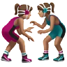 Women Wrestling: Medium Skin Tone Emoji 🤼🏽‍♀️ image - Apple style