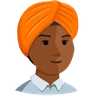 Person Wearing Turban: Medium-Dark Skin Tone Emoji 👳🏾 image - Facebook Messenger (2016) style