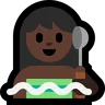 Person In Steamy Room: Dark Skin Tone Emoji 🧖🏿 image - Microsoft Windows 10 Segoe UI Emoji style