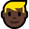 Person: Dark Skin Tone, Blond Hair Emoji 👱🏿 image - Microsoft Windows 10 Segoe UI Emoji style