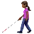 Woman With White Cane: Medium-Dark Skin Tone