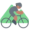 Person Mountain Biking: Medium Skin Tone Emoji 🚵🏽 image - Tossface style