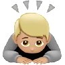 Person Bowing: Medium-Light Skin Tone Emoji 🙇🏼 image - Apple style