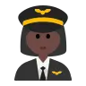 Woman Pilot: Dark Skin Tone Emoji 👩🏿‍✈️ image - Tossface style