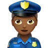 Woman Police Officer: Medium-Dark Skin Tone Emoji 👮🏾‍♀️ image - Apple style