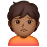 Person Frowning: Medium-Dark Skin Tone Emoji 🙍🏾 image - Samsung style