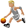 Person Bouncing Ball: Medium-Light Skin Tone Emoji ⛹🏼 image - Apple style