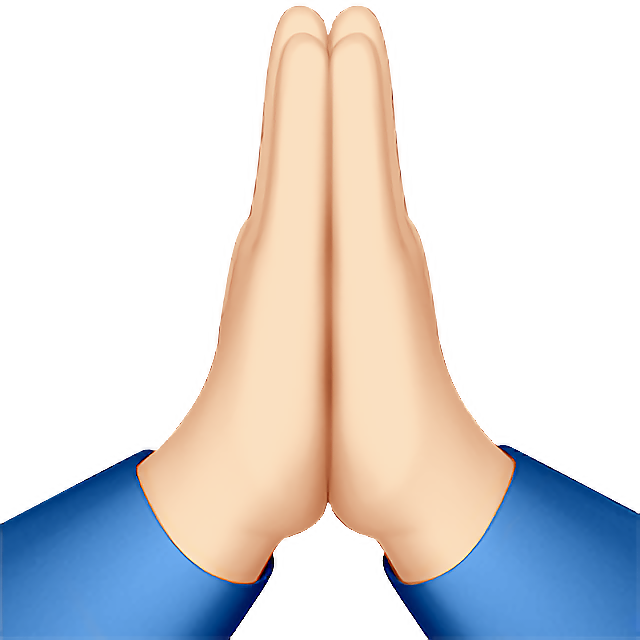 Folded Hands: Light Skin Tone