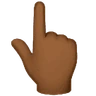 Backhand Index Pointing Up: Medium-Dark Skin Tone Emoji 👆🏾 image - Huawei Harmony OS style