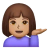 Woman Tipping Hand: Medium Skin Tone Emoji 💁🏽‍♀️ image - Samsung style