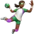Woman Playing Handball: Medium-Dark Skin Tone