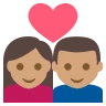 Couple With Heart: Medium Skin Tone Emoji 💑🏽 image - EmojiTwo style