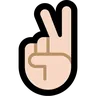 Victory Hand: Light Skin Tone Emoji ✌🏻 image - Microsoft Windows 10 Segoe UI Emoji style