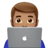 Man Technologist: Medium Skin Tone Emoji 👨🏽‍💻 image - Apple style
