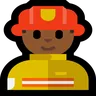 Man Firefighter: Medium-Dark Skin Tone Emoji 👨🏾‍🚒 image - Microsoft Windows 10 Segoe UI Emoji style