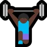 Woman Lifting Weights: Dark Skin Tone Emoji 🏋🏿‍♀️ image - Microsoft Windows 10 Segoe UI Emoji style