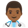 Man Health Worker: Medium-Dark Skin Tone Emoji 👨🏾‍⚕️ image - Google Noto Color style