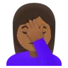 Woman Facepalming: Medium-Dark Skin Tone Emoji 🤦🏾‍♀️ image - Google Noto Color style