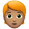 Person: Medium Skin Tone, Red Hair Emoji 🧑🏽‍🦰 image - Apple style