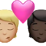 Kiss: Person, Person, Medium-Light Skin Tone, Dark Skin Tone Emoji 🧑🏼‍❤️‍💋‍🧑🏿 image - Apple style