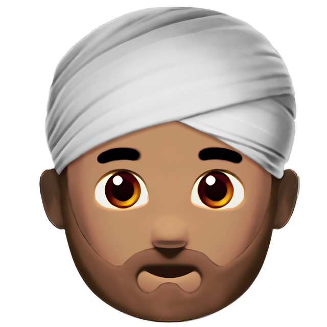 Man Wearing Turban: Medium Skin Tone