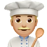 Man Cook: Medium-Light Skin Tone Emoji 👨🏼‍🍳 image - Apple style