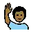 Man Raising Hand: Medium-Dark Skin Tone