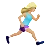 Woman Running Facing Right: Medium-Light Skin Tone