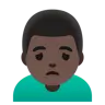 Man Frowning: Dark Skin Tone Emoji 🙍🏿‍♂️ image - Google Noto Color style