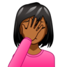 Woman Facepalming: Medium-Dark Skin Tone Emoji 🤦🏾‍♀️ image - Emojidex style