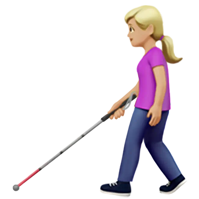 Woman With White Cane: Medium-Light Skin Tone
