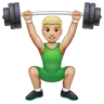 Man Lifting Weights: Medium-Light Skin Tone Emoji 🏋🏼‍♂️ image - WhatsApp style