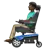Man In Motorized Wheelchair: Dark Skin Tone