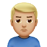 Man Pouting: Medium-Light Skin Tone Emoji 🙎🏼‍♂️ image - Apple style